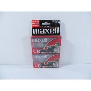 Maxell UR-90 Normal Bias Blank Audio Cassette Tapes 90 Minute 2 Pack NEW SEALED